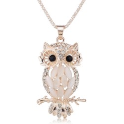 Collier pendentif owl en cristal