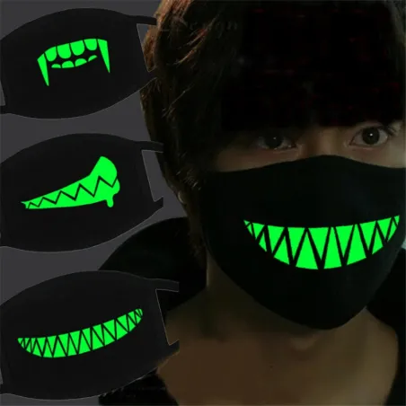 Masque lumineux Halloween - horreur - coton - éclat dans le noir