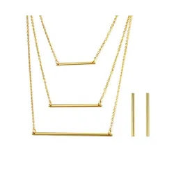 3 Layer Necklace Earrings Jewellery SetSieradensets