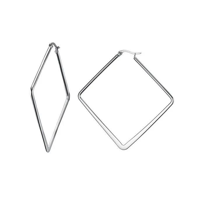 Zilver - grote geometrische oorbellenOorbellen