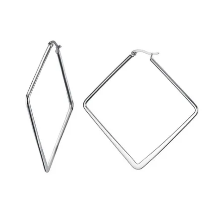 Zilver - grote geometrische oorbellenOorbellen