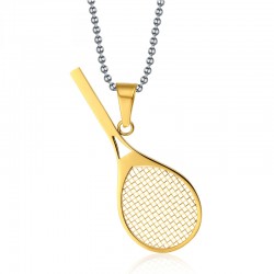 Pendentif de racket de tennis avec collier