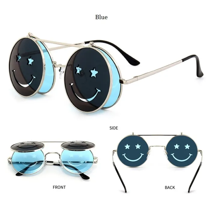 Steampunk Vintage Double Lens Lunettes de soleil Unisexe