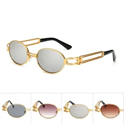 Retro Steampunk Kleine Ronde Zonnebril Unisex UV400Zonnebrillen