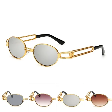 Retro Steampunk Kleine Ronde Zonnebril Unisex UV400Zonnebrillen