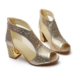 Elegant Shiny Sandals BootiesSandals