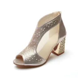 Elegant Shiny Sandals BootiesSandalen