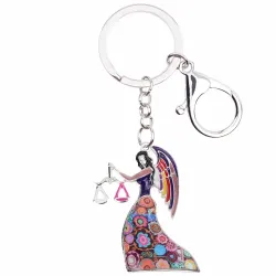 Libra Zodiac Sign Keychain Keyring