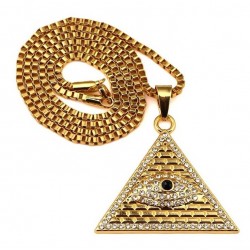 Crystal Egyptian Pyramid & Eye Pendant Necklace UnisexKettingen