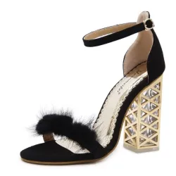 Dames Hoge Hak Vacht Kristal Transparant Metaal Zomer SandalenSandalen