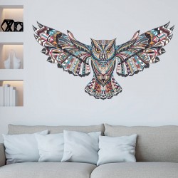 owl coloré - amovible - sticker mur vinyle