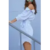 Plus de taille - robe rayée de l'épaule