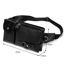 WESTAL Genuine Leather Waist Packs Fanny Pack Belt Bag Phone Pouch Bags Travel Waist Pack Male SmallTassen