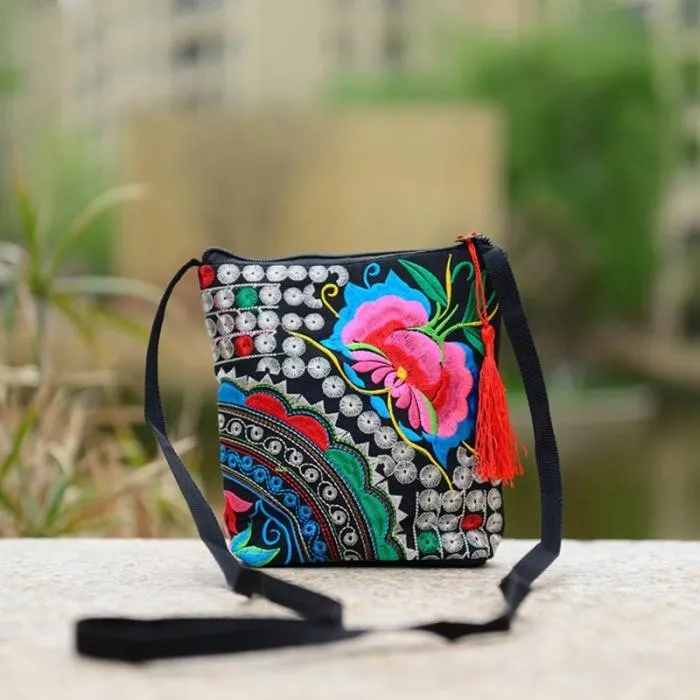 Etnische mini schouder geborduurde crossbody tasTassen