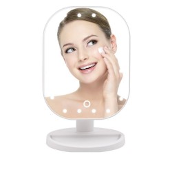 Rétroviseur de maquillage LED réglable pliant