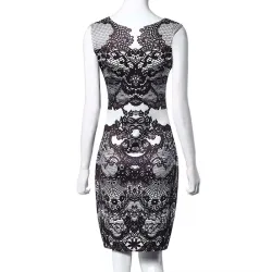 Elegant vintage floral print midi dressJurken