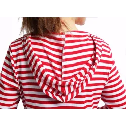 Robe à capuche rayée avec poches