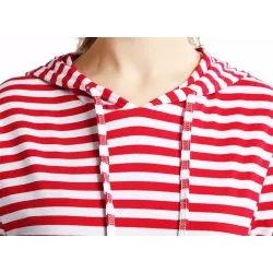 Robe à capuche rayée avec poches