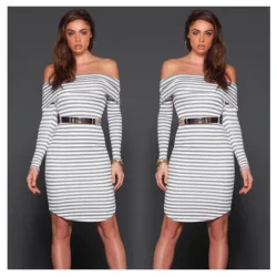 Robe de crayon rayée