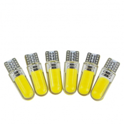 T10 W5W LED COB lumière silicone lampe de signalisation 12V 194 501 ampoule 10 pcs