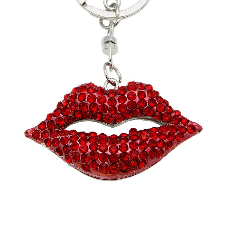 Crystal lipstick & bag keychain keyringKeyrings
