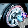 Car bicycle LED neon blue strobe tire valve caps 2 pcsWiel onderdelen