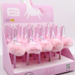 Licorne plush pendentif stylo bille gel crayon