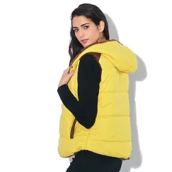 Slim-design warme jas vest bodywarmer met capuchon katoenJassen