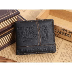 Porte-monnaie pour hommes en cuir - fermeture éclair et fentes de carte de crédit