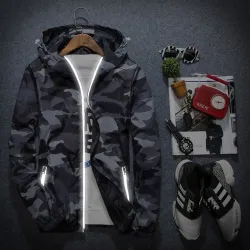 Camouflage hooded jacket windbreaker unisexJassen
