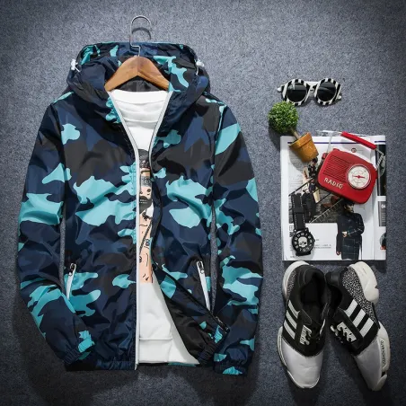 Camouflage hooded jacket windbreaker unisexJassen