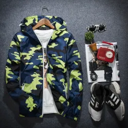 Camouflage hooded jacket windbreaker unisexJassen