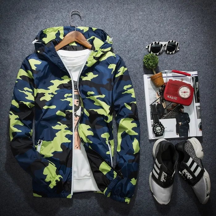Camouflage hooded jacket windbreaker unisexJassen