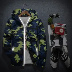 Camouflage hooded jacket windbreaker unisexJassen