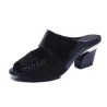 Rhinestones thick heel flip flops sandalsSandalen