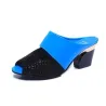 Rhinestones thick heel flip flops sandalsSandalen