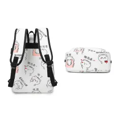 USB charging school backpack canvas 3 pcs setTassen