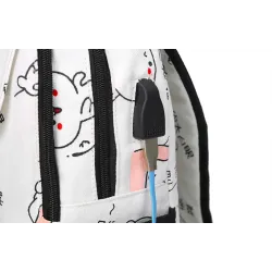 USB charging school backpack canvas 3 pcs setTassen