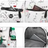 USB charging school backpack canvas 3 pcs setTassen