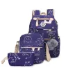 USB charging school backpack canvas 3 pcs setTassen