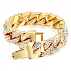 Goud / zilveren armband met zirkonia's - unisexArmbanden