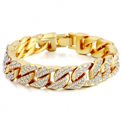 Bracelet en or / argent avec zirconias unisexe