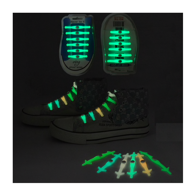 Silicone light up LED luminous shoelaces 12 pcs setSchoenen