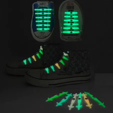 Silicone light up LED luminous shoelaces 12 pcs setSchoenen
