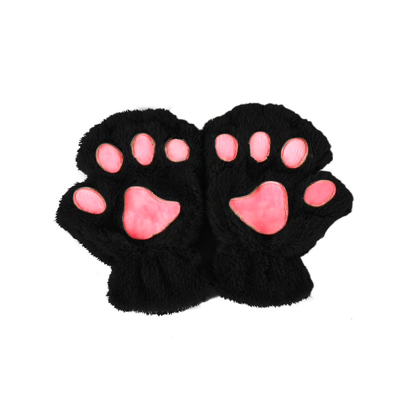 Bear paw mittens plush fingerless glovesHandschoenen