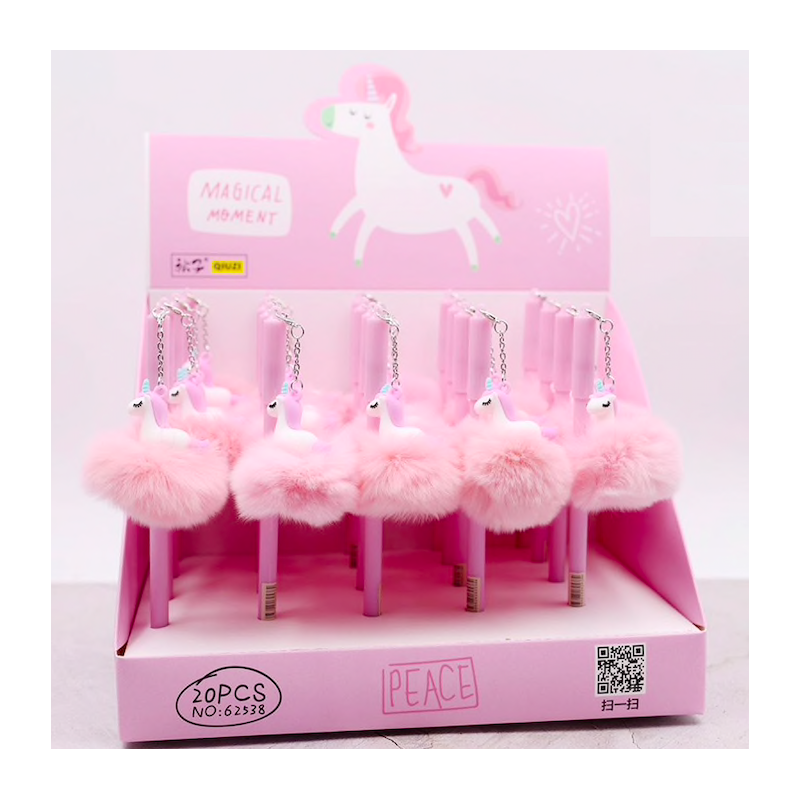 Unicorn plush pendant ball pen gel pencilPens & Pencils