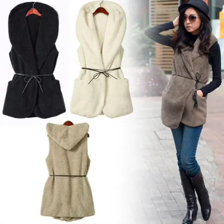 Winter fur hooded vestJassen