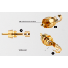 Gold plated RCA male plug adapter video & audio wire connector 2 pcsPlugs
