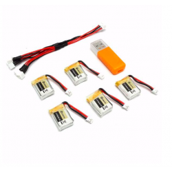 Quadcopter de chaque RC E010 E010C 3.7V 150MAH 45C batterie de mise à niveau USB set 5 pcs