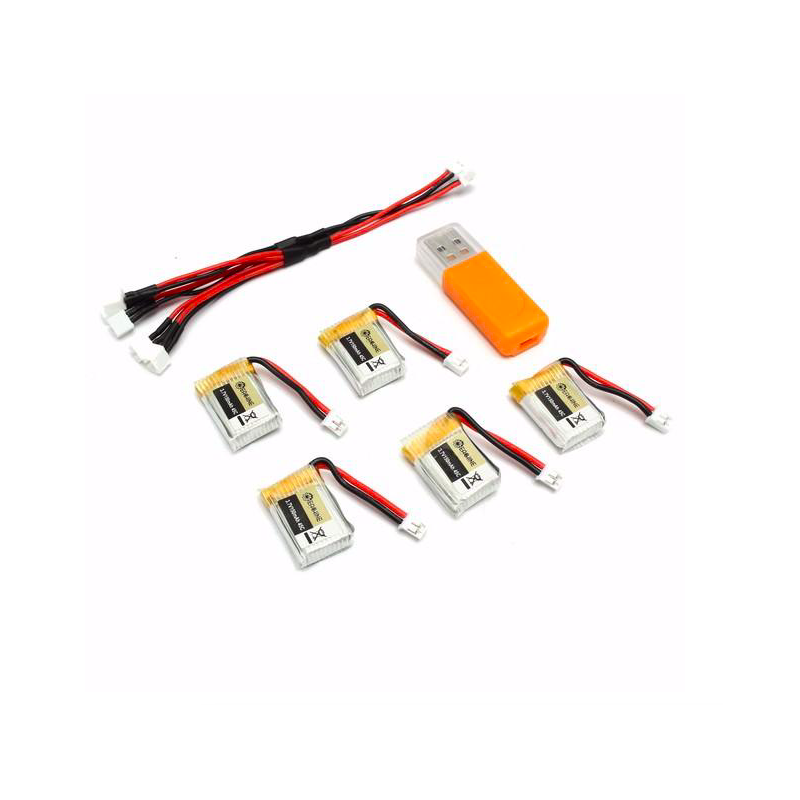 Eachine RC Quadcopter E010 E010C 3.7V 150MAH 45C upgrade batterij incl USB oplader set 5 stuksBatterijen Eachine RC Quadcopter E010 E010C 3.7V 150MAH 45C upgrade batterij incl USB oplader set 5 stuksBatterijen